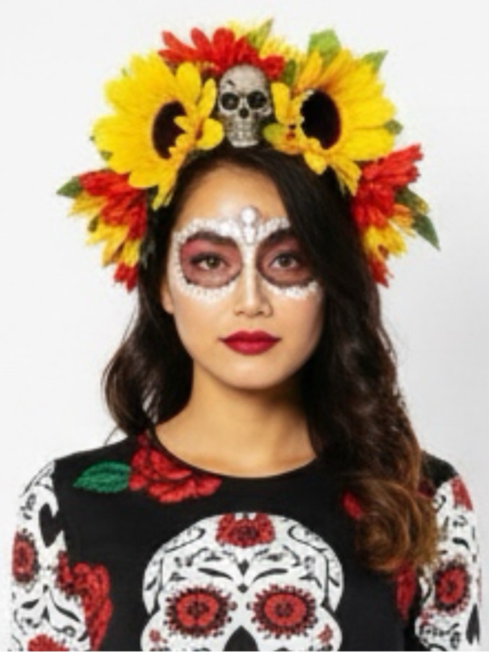 Day of The Dead Handmade Flower Crown Skull Colorful Festival Flower Crown